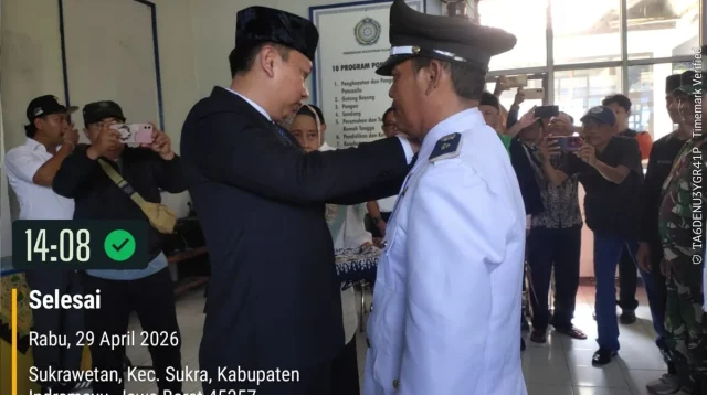 Babinsa Dampingi Pelantikan Kuwu PAW Ujunggebang, Pastikan Kelancaran dan Kekhidmatan