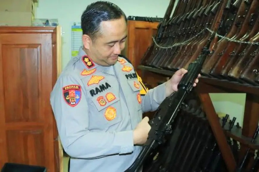 Sidak Senjata Api Polisi Gresik Jelang Mudik Lebaran 2026