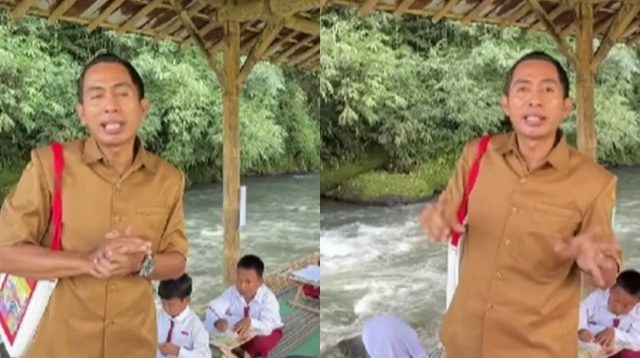 Sungai Viral Pak Ribut: Lokasi Unik Kelas Outdoor Guru Lumajang