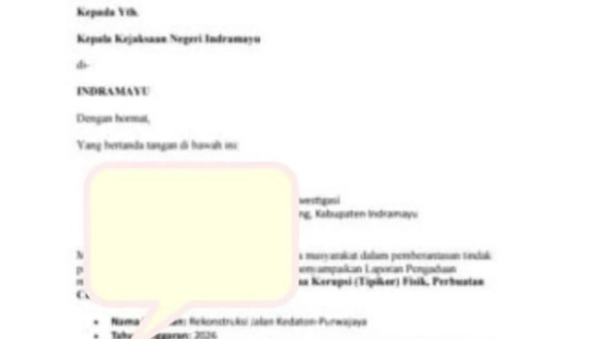Indramayu: DPUPR Tunda PHO Rekontruksi Jalan Purwajaya-Kedaton Atas Rekomendasi Kejaksaan