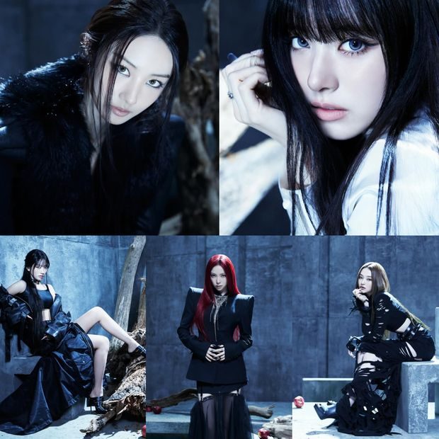 Kelima member MEOVV kompak memancarkan pesona mahal dan menawan dalam foto konsep mini album 'Bite Me'.