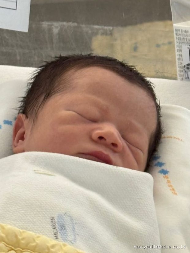 Potret bayi pertama Nam Bo Ra yang berhasil lahir dalam keadaan sehat dan selamat.