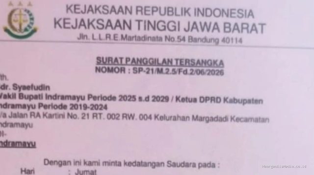 Dugaan Korupsi Tunjangan DPRD Indramayu Memanas: Surat Tersangka Beredar