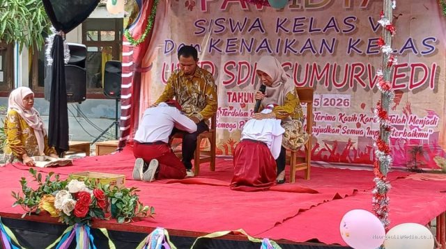 Haru Biru di Haurgeulis: SDN Sumurwedi Lepaskan Generasi Emas dengan Pesan Dari Lubuk Hati