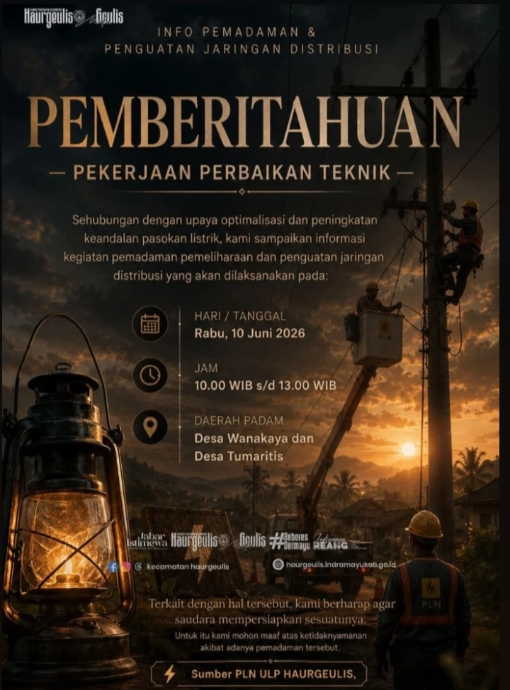 Kritik Pedas Netizen: Pemadaman Massal ULP Haurgeulis Minim Sosialisasi, Hanya Numpang Lewat di Status!