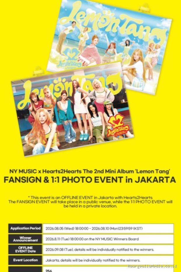 Fansign & Photo Event yang akan digelar Hearts2Hearts di Jakarta akan diikuti oleh penggemar beruntung yang memenangkan undian dari pembelian album.