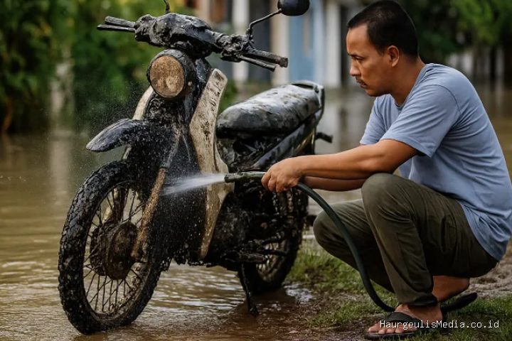 Langkah Tepat Membersihkan Motor Setelah Terobos Jalan Banjir