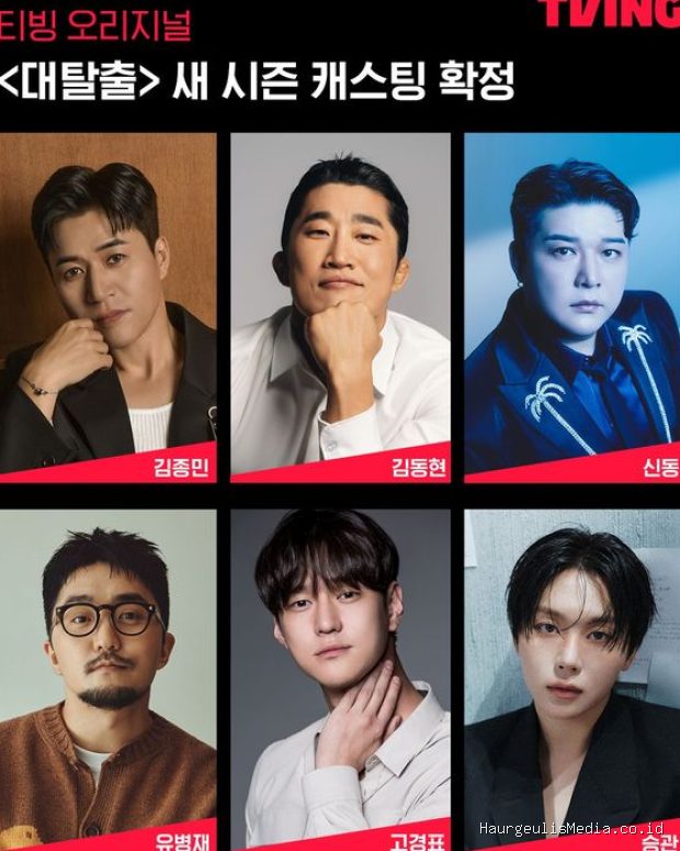 TVING mengumumkan jajaran cast tetap untuk mengisi musim terbaru dari acara ragam The Great Escape pada (5/8) kemarin.