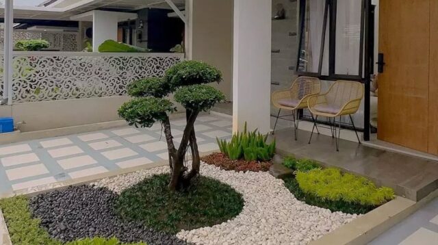 Inspirasi Desain Rumah Minimalis dengan Taman Kering yang Estetik