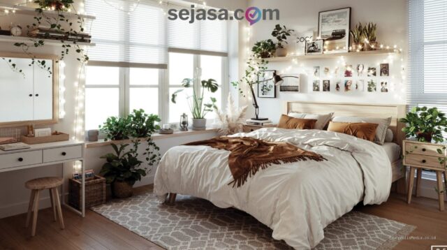 Inspirasi Kamar Tidur Estetik dengan Pencahayaan Hangat yang Nyaman