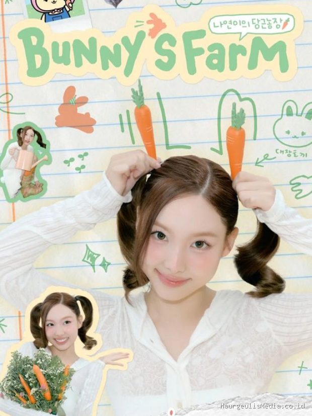 Potret Nayeon TWICE dalam poster fanmeeting 'Bunny's Farm' yang digelar pada (20/9).