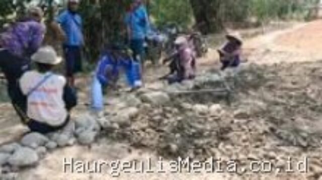 Tradisi Gotong Royong Warga Blok Karanganyar Kroya Bangun Jalan Sawah